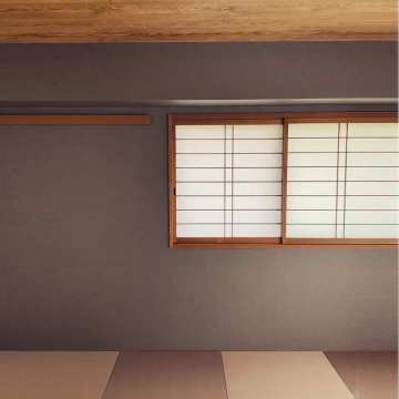 琉球畳とアクセントクロスがおしゃれな和室